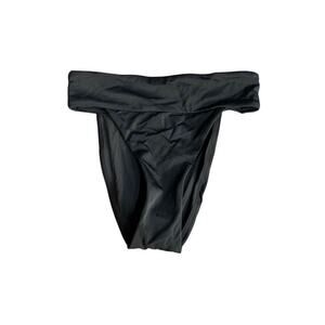 Andie Swimwear Womens XS Black The Wide Band Cheeky Bikini Bottom High Leg NWOT